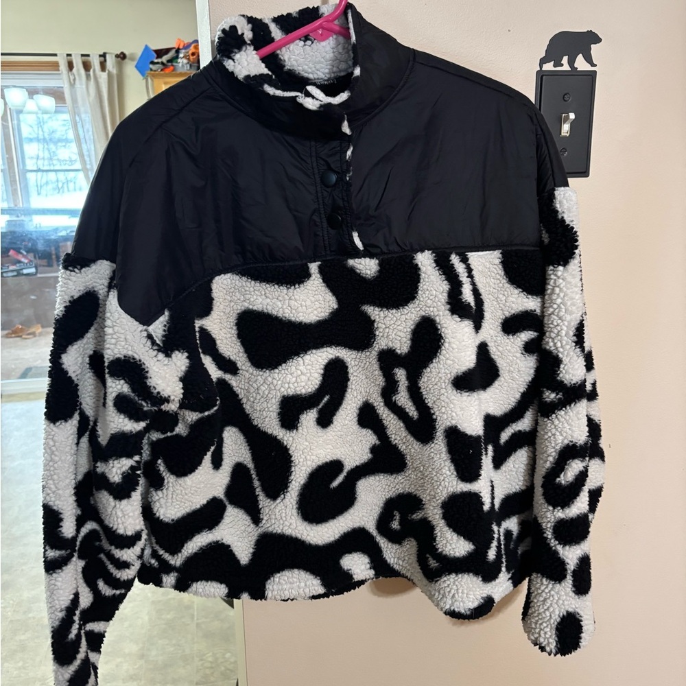 Black and White Fleece Jacket